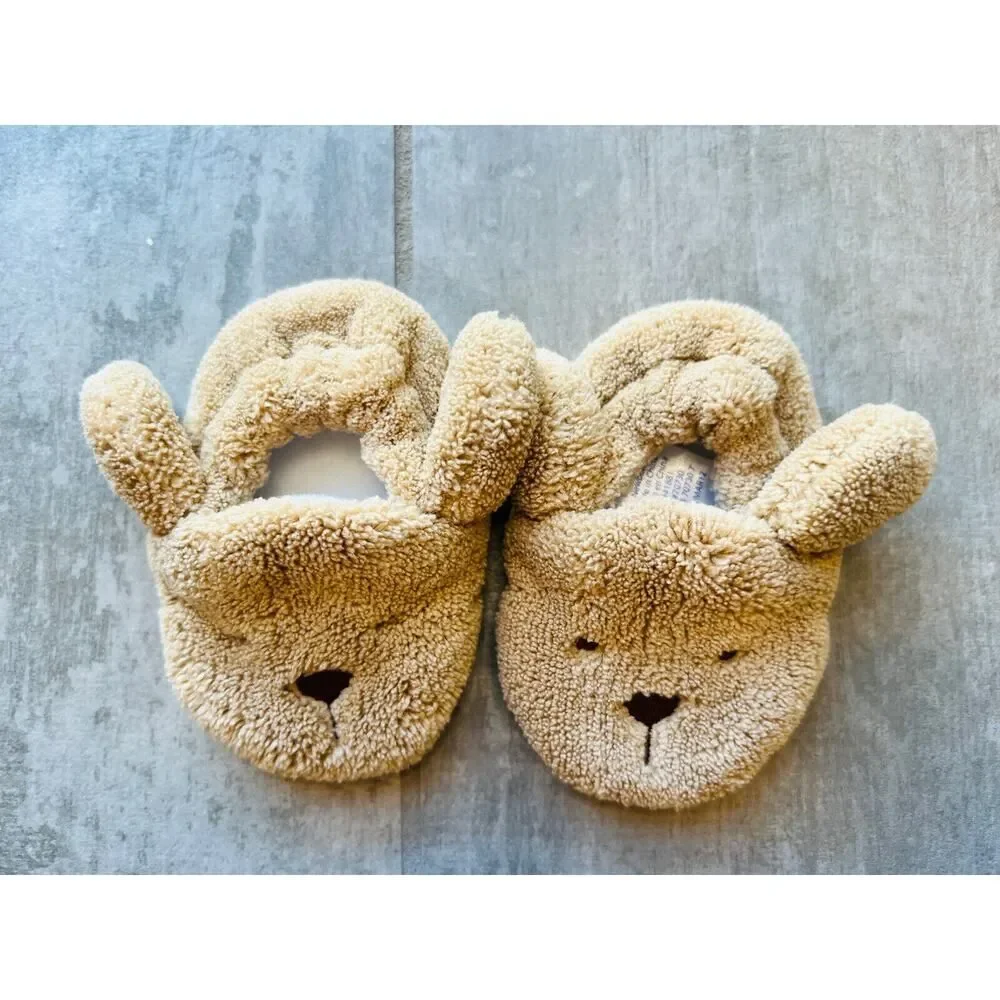 FADED GLORY Unisex Baby Boy Girl Puppy Dog Soft Sole Slippers Crib Shoes Newborn